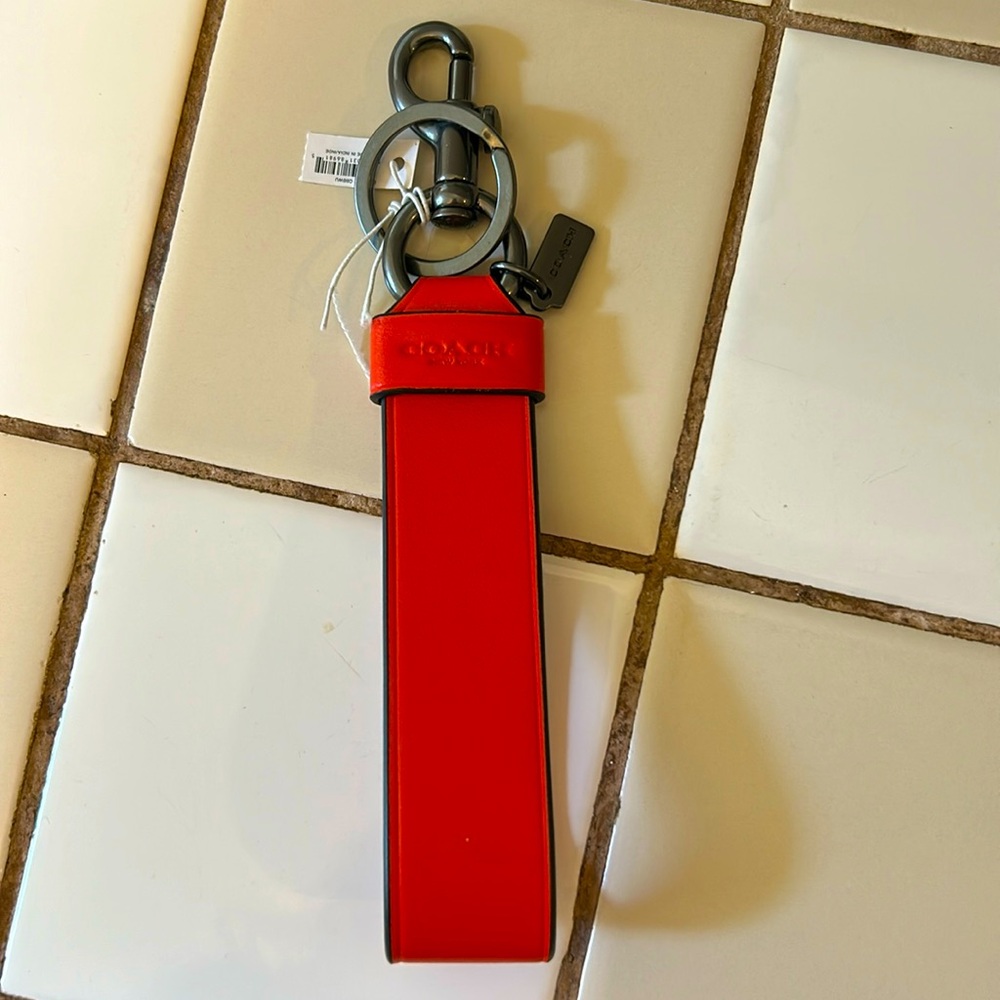 Coach Leather Bag Charm Loop Keychain